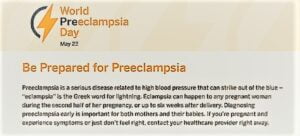 Read more about the article WORLD PREECLAMPSIA DAY: Let’s create awareness.